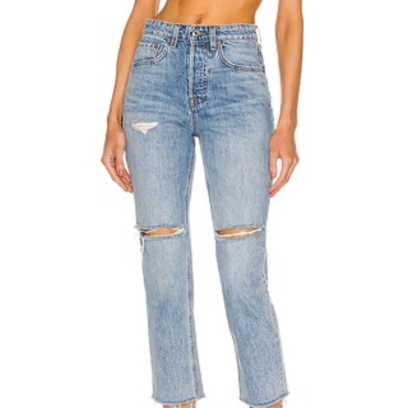 GRLFRND Karolina Petite High Rise Straight Crop - Picture 1 of 11